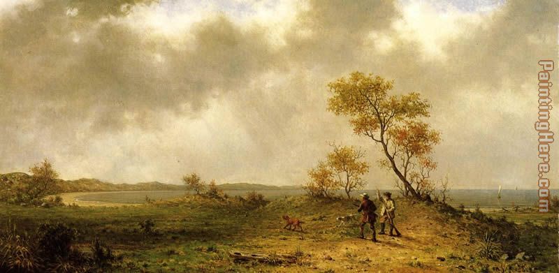 Two Hunters in a Landscape painting - Martin Johnson Heade Two Hunters in a Landscape art painting